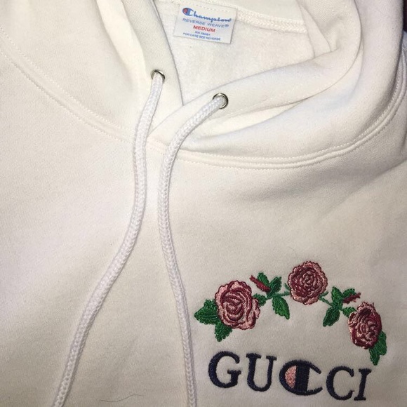 ****SOLD****Gucci x Champion White Hoodie Pullover - Picture 3 of 8